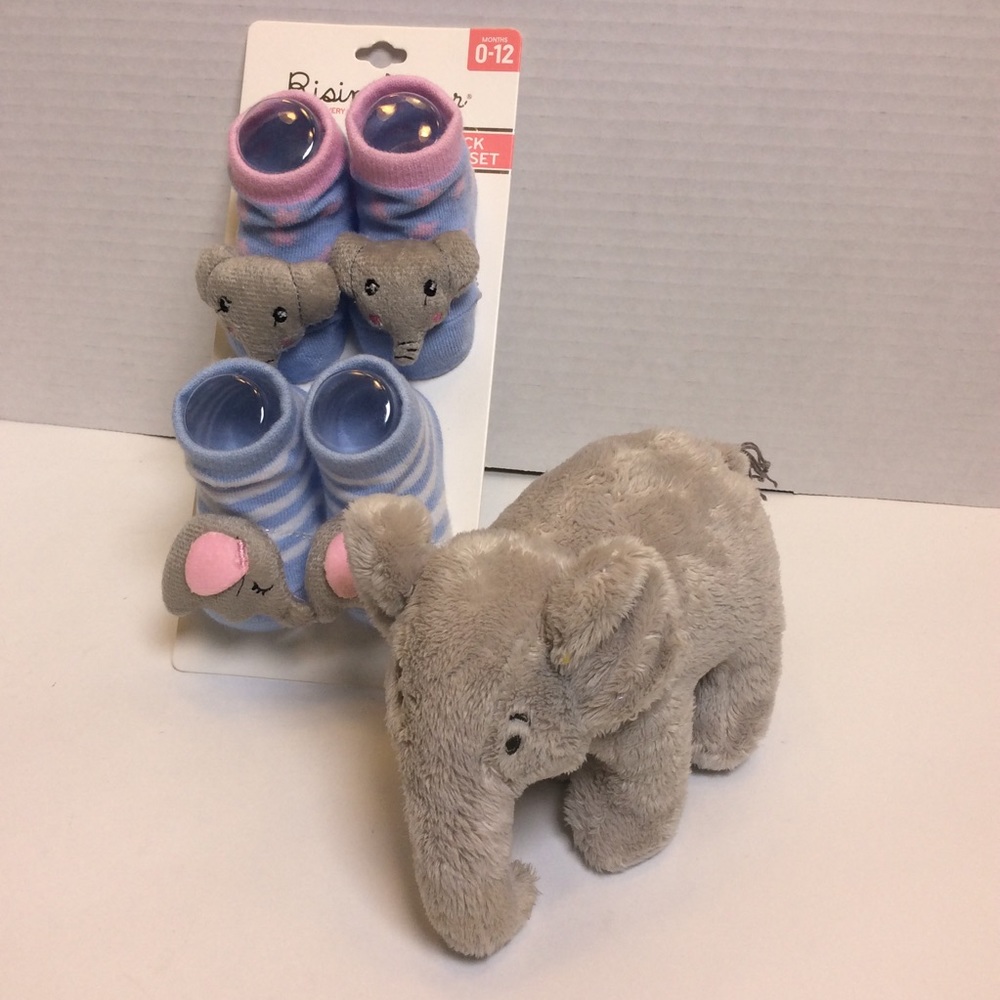 Rising Star Infant 2pack of Socks w/Elephant